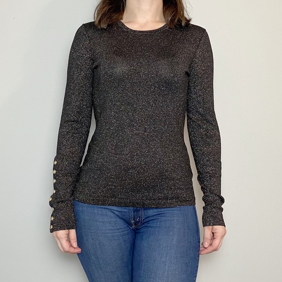 J. McLaughlin NWOT Jamey Metallic Shimmer Sweater - Picture 2 of 9